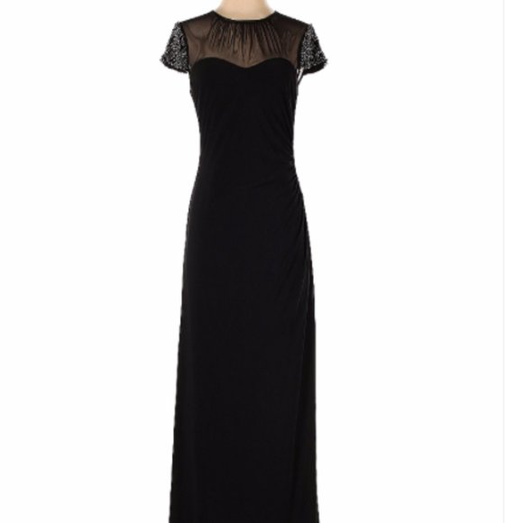 Vince Camuto Illusion Neckline Long Cocktail Dress. Sz 4. - Picture 3 of 4